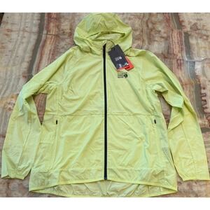 Mountain Hardwear Womens Kor Airshell Jacket Yellow Hooded Full Zip Size L NWT